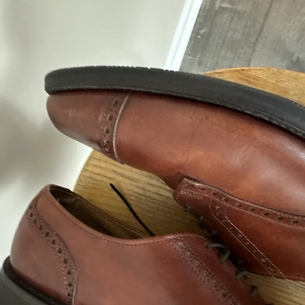 Allen Edmonds Vintage Brown Cap Toe Dress Shoe Oxford 88022 11 D Read